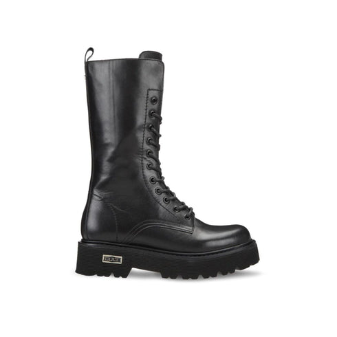 Anfibi Donna alti modello Slash, con lacci e zip
